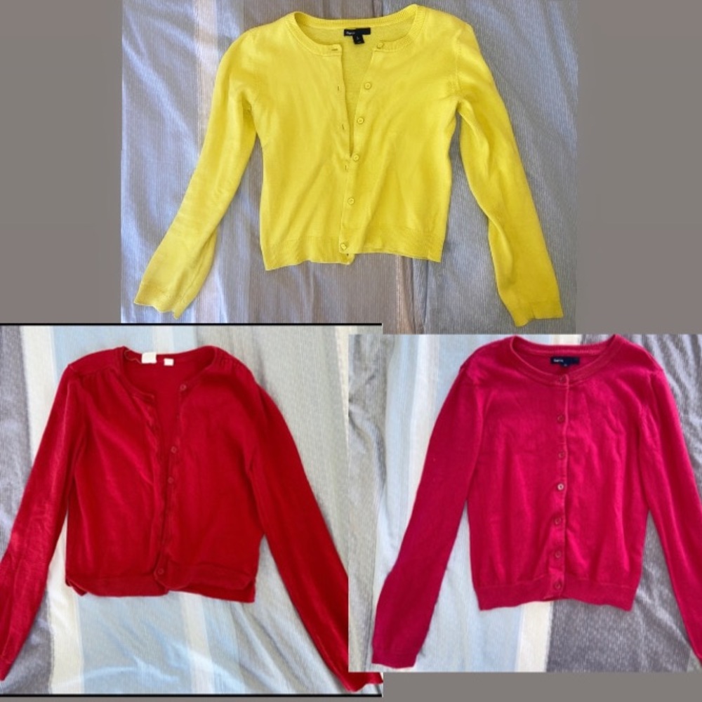 CARDIGAN BUNDLE yellow(SOLD), pink,red